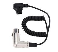 Jectse Cable de Alimentación de ángulo Recto XLR, D Tap B Male a 4 Pin Cable XLR, Bloqueo V, para Paneles LED, Cámaras, Estabilizadores con Cable de Resorte de 1 M