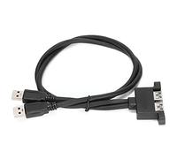 Jectse Cable de Extensión USB Línea de Conversión de Bafle Externo de Doble Puerto 4,8 Gbps Transmisión de Datos de Ultra Alta Velocidad Plug and Play, No Requiere Controlador (50cm)