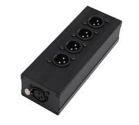 Jectse Caja Divisora XLR, Adaptador de Distribución de Señal de Balanceada de 1 Hembra a 4 Macho con Carcasa de Aleación de Aluminio y Conectores Chapados en Oro, para Escenario de