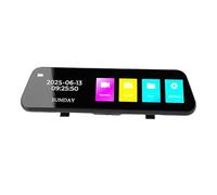 Jectse Cámara de Espejo de Vista Trasera de 4k, Medios de Transmisión de 9.66 Pulgadas de Medios de Transmisión de la Leva del Tablero de Bucle Trasero con Pantalla Táctil, Espejo de