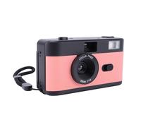 Jectse Cámara de Película de 35 Mm, Elegante Cámara Reutilizable con Flash para Sesiones Fotográficas Nostálgicas, ABS, 27 Películas en Color, Velocidad de Obturación 1/120S (Negro Rosado)