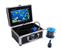 Jectse Cámara de Pesca bajo el Agua de 7 Pulgadas, Vista de Gran Angular de 195 Grados, Video HD de 1080p, Brillo de 1500cd, Cable de 30 M, Estuche de Aleación de (Enchufe de la UE)