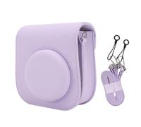 Jectse Caso de Protección para Mini12 Mini11 Cámara Instantánea, Cubierta de Bolsas de Cuero PU con Correa Ajustable Extraíble, L X W X H: 15 * 13 * 7cm (Purple)