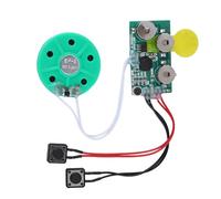Jectse Chip de Sonido de Voz Grabable de 4 Minutos para Tarjeta de Felicitación de Bricolaje con Altavoz Verde con Batería de 3 Botones, Ampliamente Utilizado para Tarjetas de Navidad