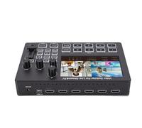 Jectse Conmutador de Vídeo 4K con Pantalla de 5 Pulgadas, Interfaz Multimedia HD de 4 Canales, Vista Múltiple en Tiempo Real, 30 Efectos de Transición, Chroma Key, Pip, para Transmisión (Enchufe de