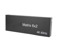 Jectse Conmutador Multivisor 4K, 6 Entradas y 2 Salidas Matriz 4K 60 Hz Conmutador Continuo con Salida óptica SPDIF de 3,5 Mm y Control Remoto, para PC con HDTV (Enchufe de la UE)