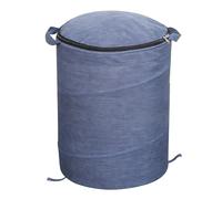 Jectse Contenedor de Almacenamiento de Juguetes con Tapete de Juego Extraíble, Organizador Grande de Tela Plegable para Bloques de Construcción y Animales de Peluche, Marco de Acero de (BLUE)
