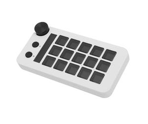 Jectse Controlador de Estudio de 15 Teclas Controlador de Flujo Teclado Macro con Teclas LCD Personalizables Perfiles Visuales para OBS para Twitch para Creadores de Contenido de PC (White)