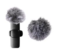 Jectse Cubierta de Micrófono Furry Wantscreen para Rode Wireless Go II, 2 Piezas de la Solapa de Viento Lavalier Micrófono Reducir el Ruido del Viento, el Filtro de Micrófono Mejora la (GREY)