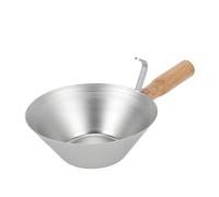 Jectse Cuchara para Cubo, Diseño Eficiente de Cuenco en Forma de Cono, Bandeja de Cemento Galvanizada de Hierro con de Madera para Construcción, Enlucido, Transferencia de Lodo