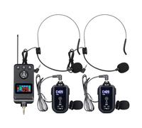 Jectse de Micrófono Lavalier con Auriculares Inalámbricos, de Guía Turístico Recargable Transmisión de Audio de Voz con Receptor y Petaca para Enseñar Predicación y Hablar en Público