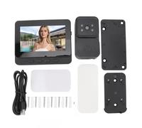 Jectse de Timbre con Vídeo con Pantalla de 4,3 Pulgadas, Lente 1080P HD de 70°, Voz Bidireccional, Visión Nocturna, Inalámbrico IP65 Resistente Al Agua para