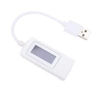Jectse Detector de Cargador USB Prueba de Energía Probador USB con Función de Memoria Inteligente para Monitoreo de Dispositivos Móviles (WHITE)