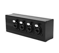 Jectse Divisor XLR de 4 Vías, XLR Macho de 3 Pines a 4 Hembra de 6,35 Mm Caja de Conexión Paralela con Error de Fase Cero para Micrófono Mezclador de Interfaz de