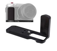 Jectse Empuñadura en Forma de L con Placa para Arca, Empuñadura en Forma de L, Soporte en Forma de L de Aleación de Aluminio con Llave de Obturador con de Madera. (Black)