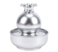 Jectse Fuente de Agua de Mesa, Bolsa de Dinero, Cascada Interior con Luz LED, Decoración Feng Shui para Meditación, Oficina, Sala de Estar, Escritorio, Relajación (Silver)