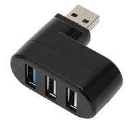 Jectse Hub USB 3.0 Giratorio de 90 Grados, 3 Puertos Plug and Play Transferencia de Datos SuperSpeed de 5 Gbps con Soporte de Intercambio en Caliente, para PC Portátil de Escritorio (Black)