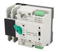 Jectse Interruptor de Transferencia Automática de Doble Potencia 230 V, Sincronización de Montaje en Riel de 35 Mm 50/60 Hz Controlador de Interruptor de Alimentación 2P PV Resistente