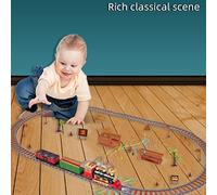 Jectse Juego de Trenes Navideños Juego de Juguetes de Vagones Eléctricos de Lujo Duraderos con Sonidos Realistas para Niños 134 Piezas/190 Piezas para Decoración del Hogar Material ABS Respetuoso