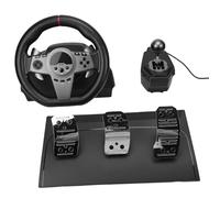 Jectse Juego de Volante de Carreras, Volante Giratorio de 270 Grados con Pedales de Inducción Lineal Hall y Paletas de, para Computadora PC y Consola de Juegos