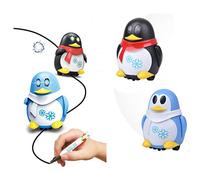 Jectse Juguete Inductivo de Pingüino, Robótica Educativa de Línea Dibujada de Seguimiento Lindo para Niños, Modelo de Pingüino de Plástico de 5" (Blue)