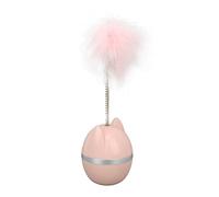 Jectse Juguete Interactivo de Plumas para Gatos, Diseño Divertido de Primavera para Gatos de Interior, Plumas de Animales Reales para Atraer la Atención, Estimular el Instinto de Caza, Material (PINK)