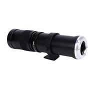 Jectse Lente de Teleobjetivo de 420-800 Mm, F8.3 Lente de Cámara de Enfoque Manual para Cámaras de Montaje EF EF-S con Vidrio óptico de Aleación de Aluminio, para Pájaros, Luna, Vida (Black)