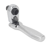 Jectse Llave de Trinquete de Cabeza Móvil, Llave de Tubo con Botón de Liberación Rápida Flexible de 80 Grados de 1/4 para Mecánicos