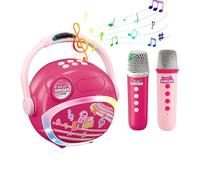 Jectse Máquina de Karaoke con Micrófonos Inalámbricos Calidad de Sonido Excepcional para la Fiesta en Casa ABS Recargable y Altavoz para Reuniones Familiares (Pink)