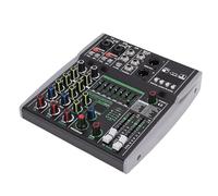 Jectse Mezclador de Sonido de 4 Canales, Consola Mezcladora de Grabación USB de 48 V de Potencia con Procesador de Señal Digital de 99 Bits EQ de 7 Bandas, para Karaoke en, (Enchufe de la UE)