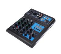 Jectse Mezclador USB de 4 Canales Consola de Placa de Sonido Consola de Mezcla de Mezclador de DJ con Entradas XLR Conectores de 6,35 Mm Luces RGB para Estudio Podcast Transmisión en