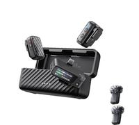 Jectse Micrófono Wireless Lavalier, Cancelación de Ruido Inteligente de IA, Grabación Interna Flotante de 32 bits, Almacenamiento Integrado de 8 GB, Duración de la Batería de 54 H, (Boyam 2-02)