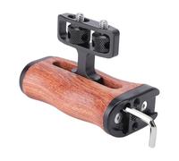 Jectse Mini Empuñadura Lateral de Madera, Manija de Jaula para Cámara, Mano Izquierda o Derecha, Ajustable hacia Arriba y hacia Abajo, con Zapata Fría Incorporada y Orificio Roscado,