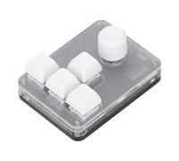 Jectse Mini Teclado de 4 Teclas, Teclado Mecánico Macro con una Mano con Luces RGB, 4 Teclas y 1 Perilla, Teclado Portátil Programable para Juegos, Interruptor Azul, Intercambiable en