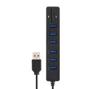 Jectse Mini USB Hub Combo Splitter, Multipuerto USB 2,0 de Alta Velocidad 2 en 1 Lector de Tarjetas SD TF para Ordenador Portátil, Adaptador de Cargador (JectselpFK-B-8)