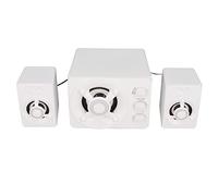 Jectse Minialtavoces para Juegos 2,1, Altavoces para Ordenador con Alimentación USB y Luces LED RGB, Sonido Estéreo, Subwoofer de 5W para PC, Portátil, Teléfono de Escritorio (Nueva versión Blanca)