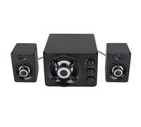 Jectse Minialtavoces para Juegos 2,1, Altavoces para Ordenador con Alimentación USB y Luces LED RGB, Sonido Estéreo, Subwoofer de 5W para PC, Portátil, Teléfono de Escritorio (Nueva versión Negra)