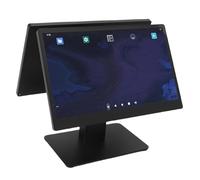 Jectse Monitor de Pantalla Táctil de POS de 15.6 Pulgadas, Sistema POS para Pequeñas Empresas, BT5.2, 2.4GHz WiFi Touch Screen Cash Register Monitor para Office POS (Enchufe de la UE)