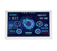 Jectse Monitor de Temperatura de Computadora de 5 Pulgadas, Pantalla IPS Panel de Sensor de PC Pantalla CPU GPU RAM Monitor de Datos con Temas Integrados y Función de Reposo Automático