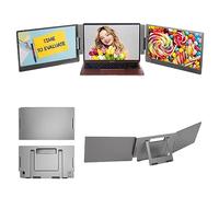 Jectse Monitor Portátil Triple de 14 Pulgadas, Extensor de Pantalla Triple para Computadora Portátil, Monitor Portátil Dual FHD 1080P HDR IPS, Extensor de Monitor para (X90 Enchufe