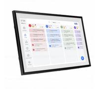 Jectse Pantalla Táctil de Calendario Digital de 15,6 Pulgadas, Tabla de Tareas Electrónica con Planificador Mensual Semanal Inteligente para Escritorio de Pared Familiar (Enchufe de la UE)