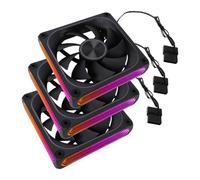 Jectse Paquete de 3 Ventiladores de Caja ARGB de 120 Mm | Espejo Infinito, Control PWM, Rodamiento Hidráulico de bajo Ruido, 800-1600 RPM, para Refrigeración de PC