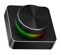 Jectse Perilla de Control de Volumen USB, Controlador Multimedia Personalizable con Luz RGB, con Cable + BT, Tipo C, Rotación de 360°, para, para MacOS, para Amantes de la Música,