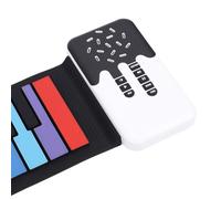 Jectse Piano Enrollable de 49 Teclas, Teclado de Piano Arcoíris Flexible Portátil con Altavoz Incorporado, 8 Tonos y 6 Canciones de Demostración, Piano Electrónico Plegable Recargable