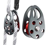 Jectse Polea de Enganche, Polea de Rodamiento de Placa Fija de Aleación de Aluminio Mg para Aparejos de Transporte de Escalada, con Capacidad de Carga de 22 KN hacia Arriba y 11 KN