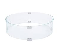 Jectse Protector contra el Viento Redondo para Fogatas, Parabrisas de Vidrio Templado de 650 Mm de Diámetro y 6 Mm de Espesor, Protector de Llama Transparente para Patio Al Aire Libre