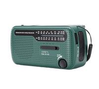 Jectse Radio de Manivela de Emergencia Radio de Manivela Solar Meteorológica NOAA con Linterna LED de Corta Am FM Banco de Energía de 1200 MAh para Acampar Tormentas Cortes de (Green)