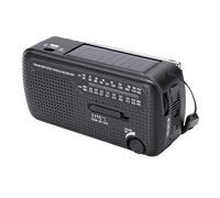 Jectse Radio Meteorológica, Radio De Manivela De Emergencia con Cargador Solar, con Linterna LED, De Emergencia De Corta Am FM, Recepción De Alta Sensibilidad (Black)