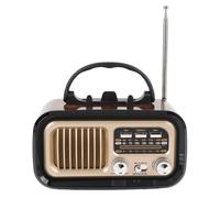 Jectse Radio Portátil Am FM SW, Altavoz Bluetooth y Tarjeta de Memoria y Reproducción USB, Transistor Vintage de Radios Retro, Solar/D Operado por Batería/USB Recargable (Black)