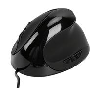 Jectse Ratón Vertical con Cable USB para PC Portátil, 800/1200/1600 dpi Ajustable, Seguimiento óptico, Cable USB de 1,35 M/4,4 Pies, 6 Botones, Plug and Play, Negro